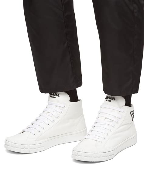 prada wheel high top sneaker|prada leather and shearling sneakers.